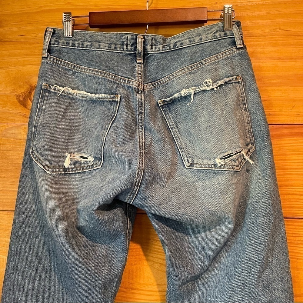 Agolde Jamie High Rise Classic Distressed Jeans in Isolation 27 - Picture 7 of 13